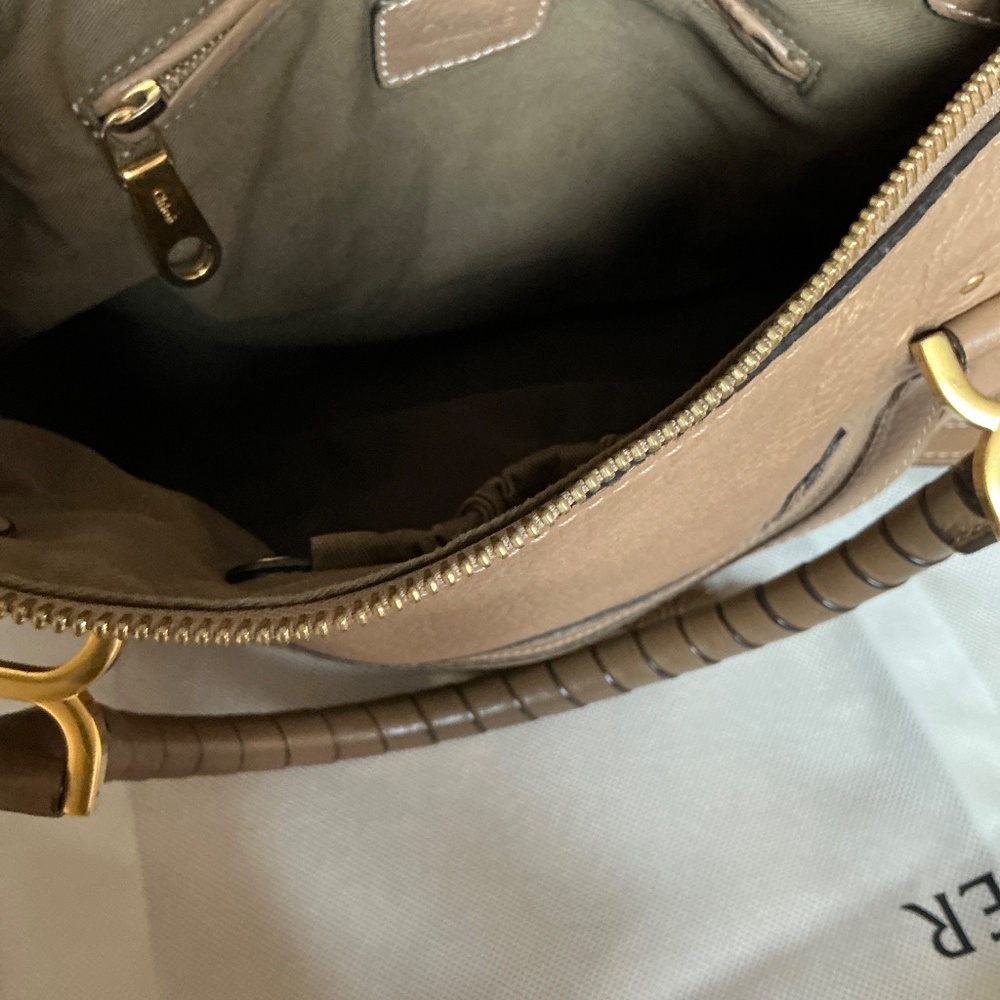 Chloe Marcie Large Bag Grained Calfskin Dark Khaki - Picture 4 of 6